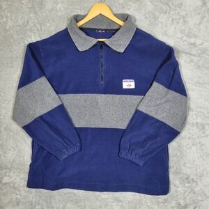 Vintage Jerzees Sweatshirt Mens 2XL Blue Gray Colorblock Fleece Pullover